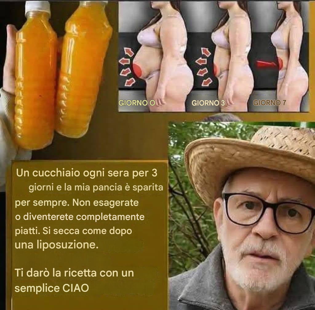 Rinfrescante e delizioso! Un cucchiaio ogni sera per tre giorni e la mia pancia è sparita per sempre. Non esagerate, altrimenti finirete per essere piatti. Secca la pelle come dopo una liposuzione. Vi do la ricetta per un semplice “CIAO”.