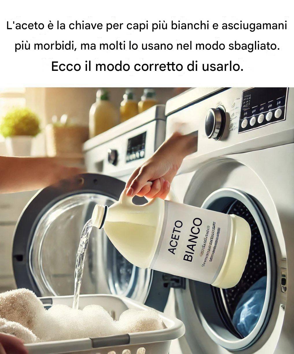 Aceto: il segreto per un bianco più brillante e asciugamani più morbidi (ma molti lo usano nel modo sbagliato). Ecco il metodo corretto.