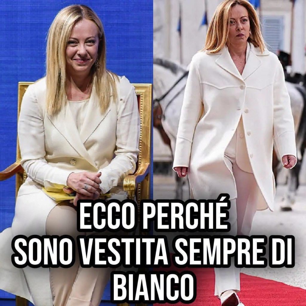 Giorgia Meloni, ecco perché indossa sempre abiti bianchi (1 / 2)