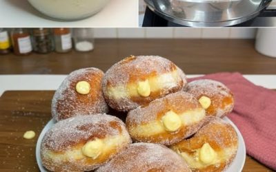 BOMBOLONI ALLA CREMA Questi bomboloni sono così soffici e leggeri, ripieni di una crema vellutata: il dolce ideale per un’occasione speciale! 🍩💛