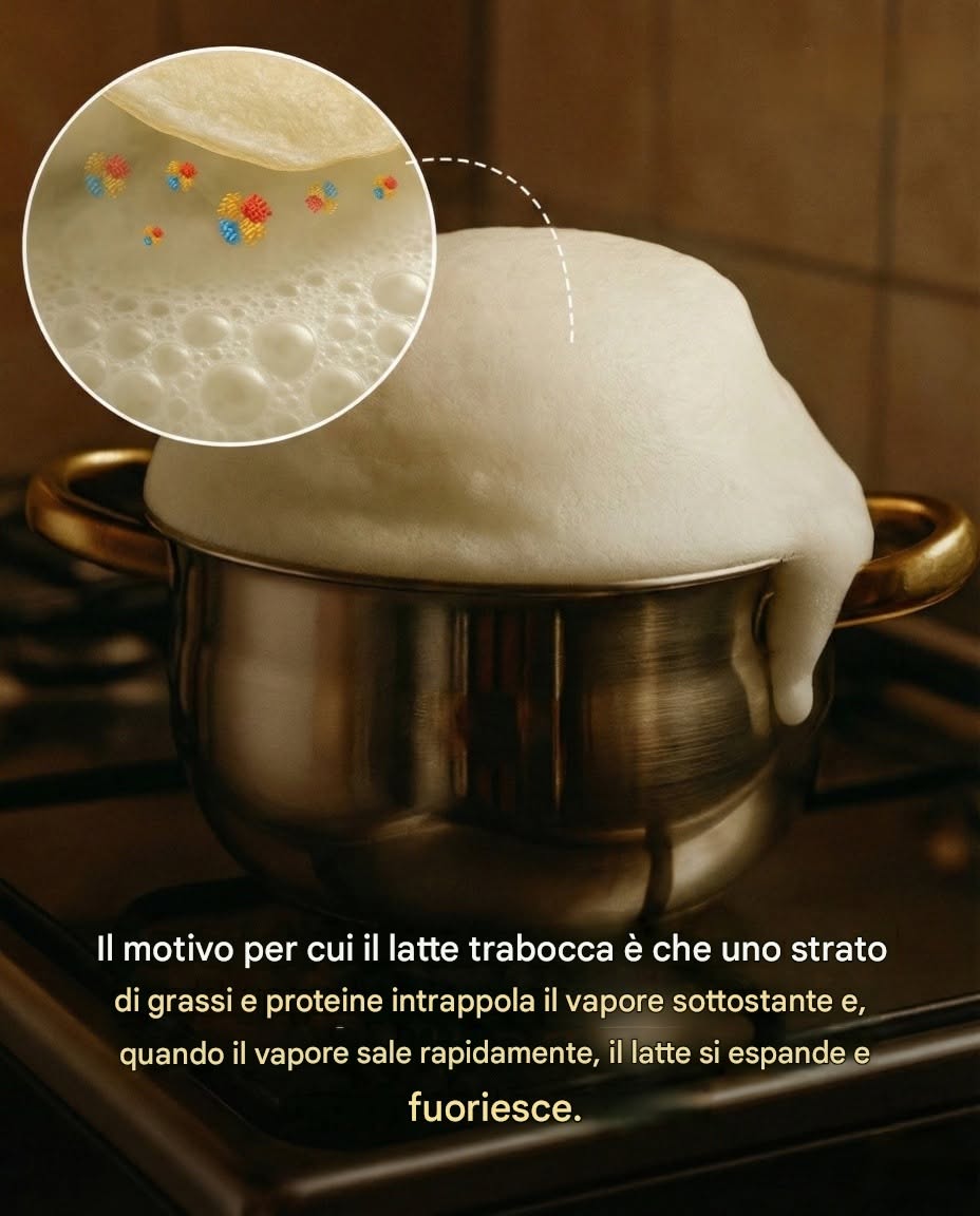Perché il latte si solleva e trabocca quando bolle? È solo il calore, o c’è un segreto dietro? L’article complet est dans le premier commentaire