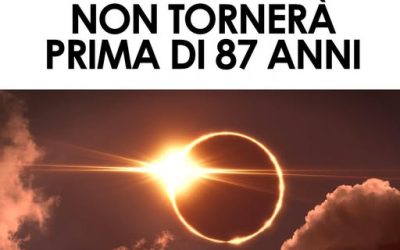 Un evento INCREDIBILE: durerà 6 minuti e non tornerà prima di 87 anni. Eclissi solare in Italia, ricordati di questa data ⬇