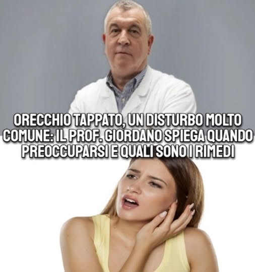Orecchio tappato, un disturbo molto comune: il Prof. Leone Giordano spia quando è preoccupato e quali sono i rimedi⬇️⬇️