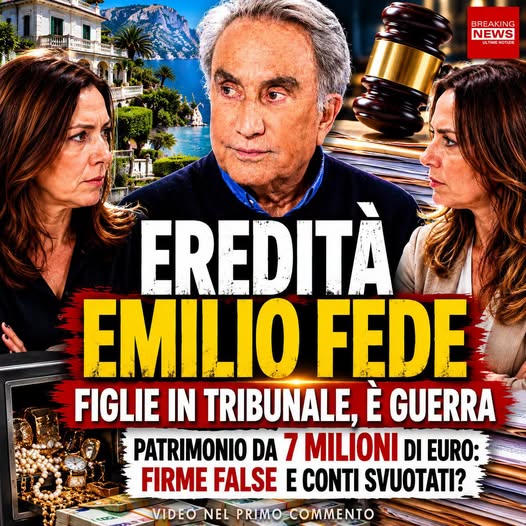 Eredità Emilio Fede, scontro tra le figlie tribunali, contestazioni e patrimonio da milioni di euro…Altro…