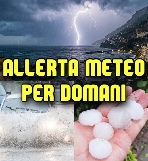 Protezione Civile ha diffuso l’allerta meteo per domani. Ecco dove ⚠️⬇️