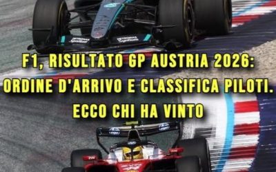 F1, risultato GP Austria 2026: ordine d’arrivo e classifica piloti. Ecco chi ha vinto ⬇️