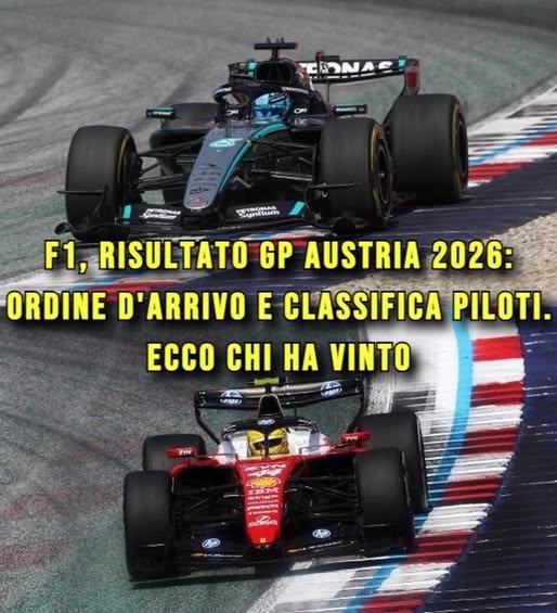 F1, risultato GP Austria 2026: ordine d’arrivo e classifica piloti. Ecco chi ha vinto ⬇️