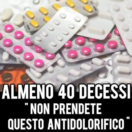 ⚠ Il comunicato sul popolare antidolorifico: si tratta del.. Altro.