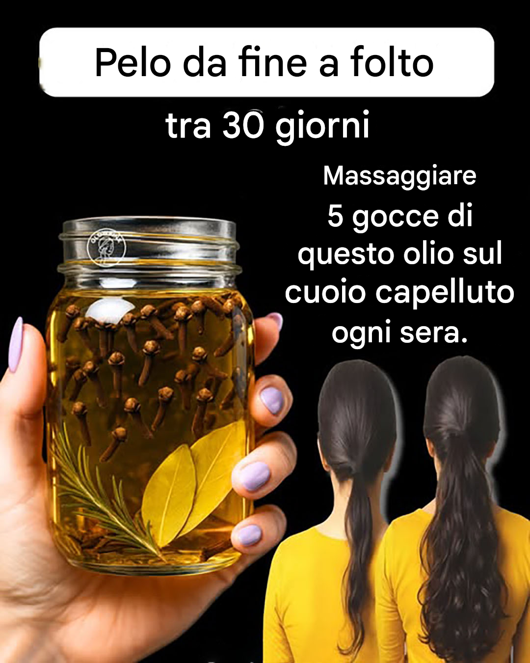 Olio di chiodi di garofano, rosmarino e alloro: per far ricrescere i capelli nelle zone calve
