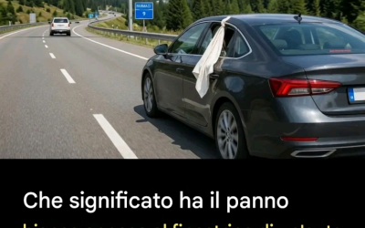 Un panno bianco sul finestrino di un’auto… Un segnale stradale poco conosciuto! Cosa significa davvero?