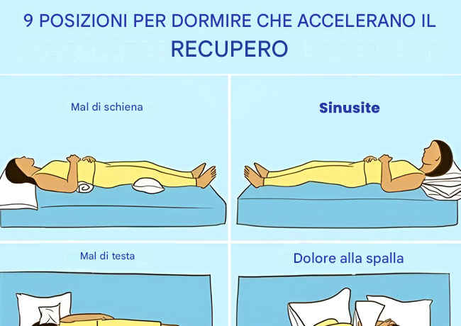 Nove posizioni per dormire che accelerano il recupero (link nei commenti)
