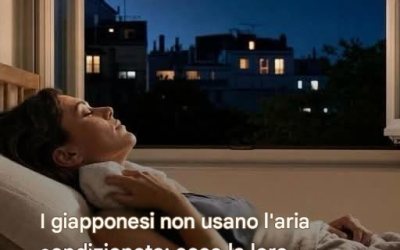 Ondata di calore, notti a 30°C e aria condizionata soffocante: questo rituale giapponese con un tenugui ghiacciato lenisce il caldo notturno e finalmente facilita l’addormentamento.