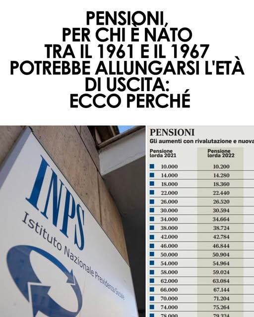 Pensioni, chi è nato tra il 1961 e il 1967 rischia di lasciare il lavoro più tardi: cosa sta succedendo ⬇️