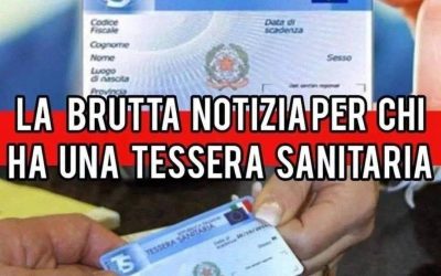 Tessera sanitaria, la brutta notizia per gli italiani: multe in arrivo