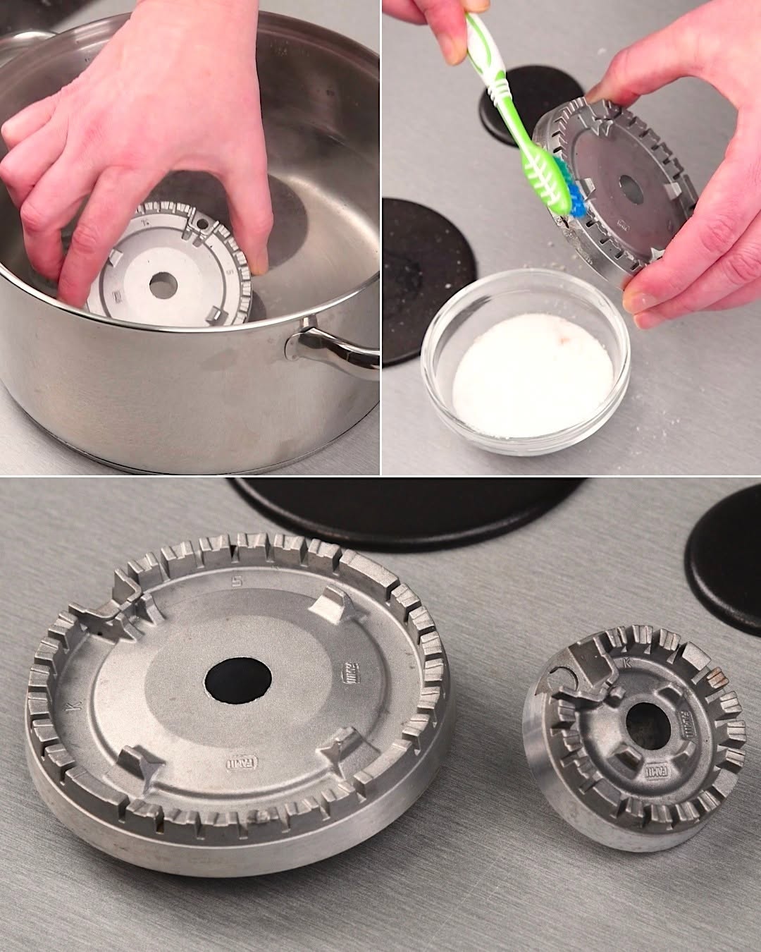 Ti servono solo 2 INGREDIENTI NATURALI Ecco il trucco per pulire il piano cottura a gas e farlo sembrare come nuovo.
