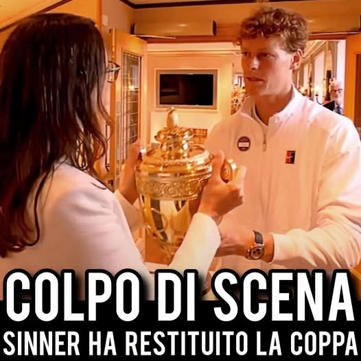 Wimbledon: Sinner ha restituito la coppa perchè…Altro…