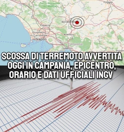 Scossa di terremoto avvertita oggi in Campania, epicentro, orario e dati ufficiali Ingv