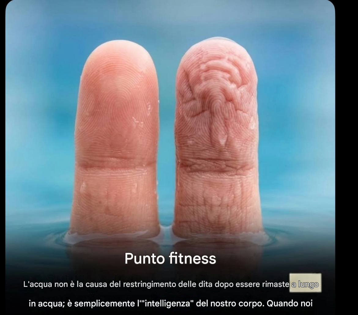 💧 Avete mai notato che le vostre dita si raggrinziscono dopo essere rimaste in acqua?